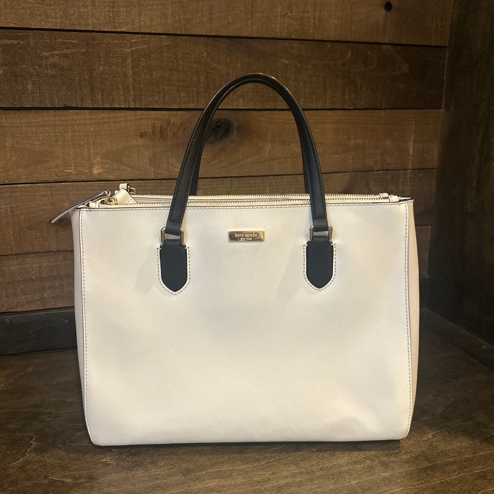 Kate Spade White and Black Satchel